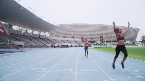 running competition at stadium