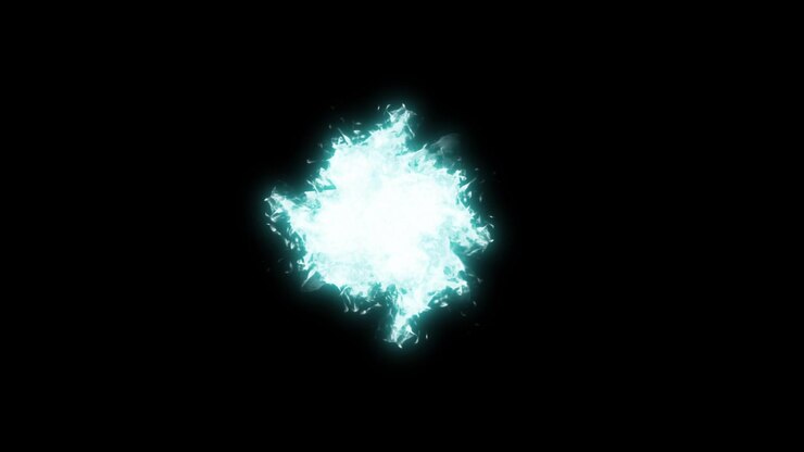Glowing Cyan Energy Pulse Expanding and Contracting on Black Background