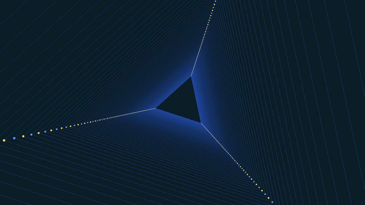 은하계에 무지개 점이 있는 삼각형 나선형 패턴