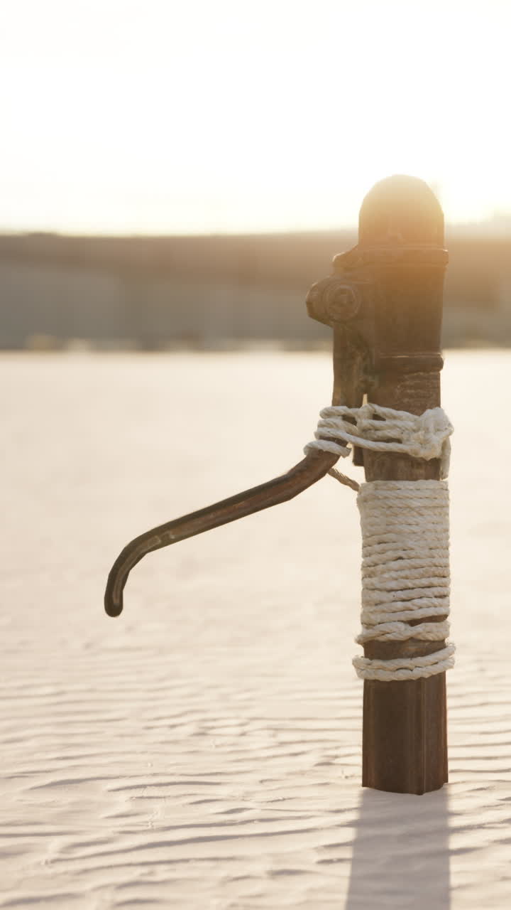 vieja bomba de agua en el desierto