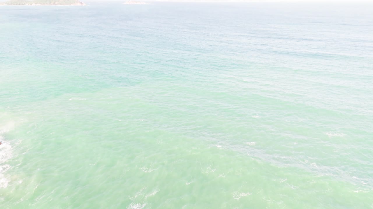 Aerial View Pan of the Sea Water in Ninh HảI District.