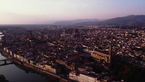 Orbiting-drone-shot-around-Florence,-Italy