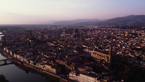 orbiting drone shot around florence, italy