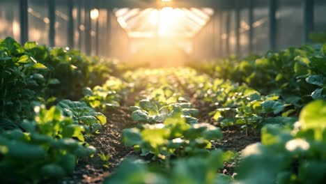 plants growing in a greenhouse