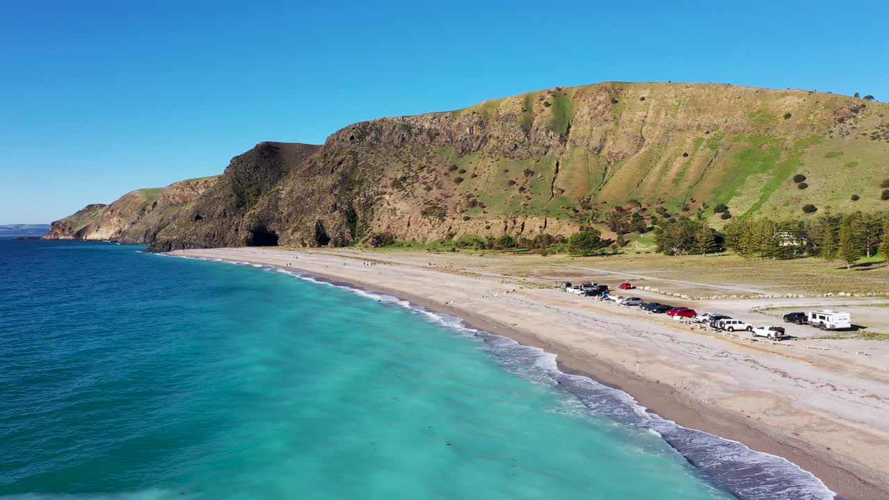 fleurieu 반도, 사우스 오스트레일리아에 공중 빠른 베이 해변