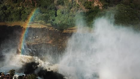 Aerial-View-Victoria-Falls,-Shungu-Namutitima-at-the-Border-of-Zimbabwe-and-Zambia-in-Africa