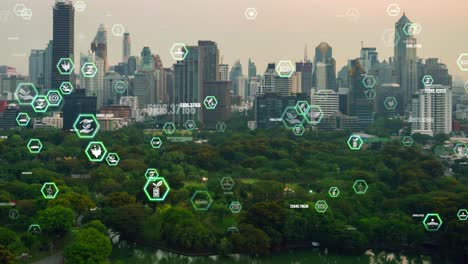 tecnología de la ciudad verde cambiando hacia el concepto de alteración sostenible