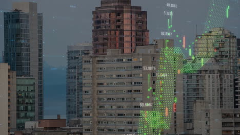 Animación-Del-Procesamiento-De-Datos-Financieros-Sobre-El-Paisaje-Urbano