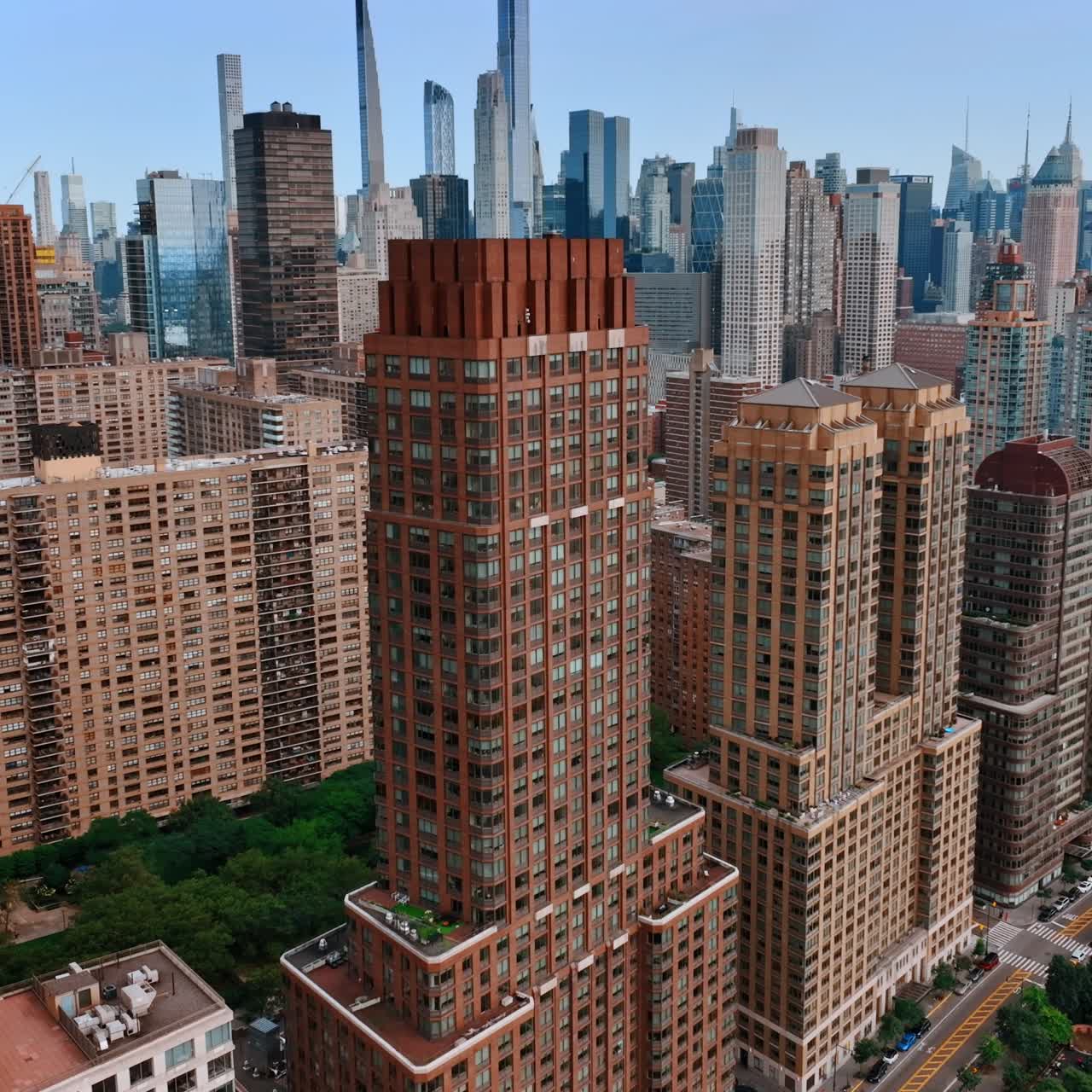 Cityskyline building of new york. Aerial view of american skyscrapes