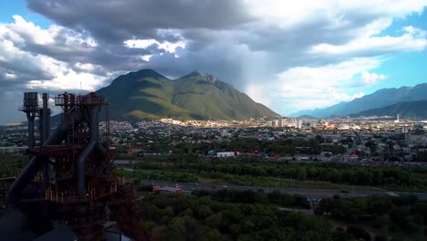 cerro de la silla view from horno 3 in parque fundidora nuevo leon