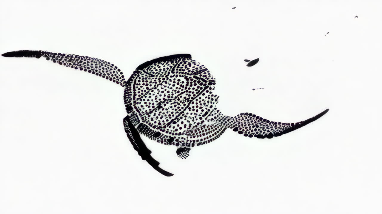 Ink Drawings of Birds and Turtle