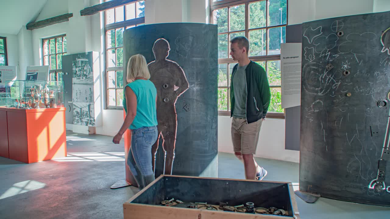 Museum exhibit featuring human figures