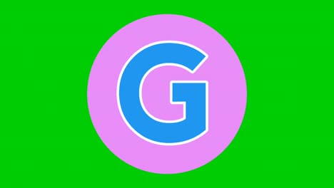 Alphabet-G-Capital-letter-Animation-Motion-graphics-on-Green-Screen-for-video-elements