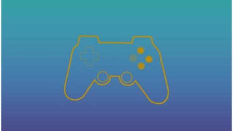 animación del icono del gamepad en fondo azul.