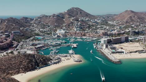 aerial shot of los cabos marina in san lucas