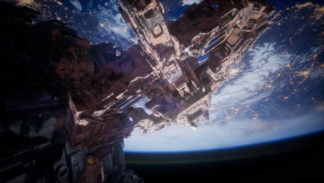 la nave espacial alienígena armada se acerca a la tierra