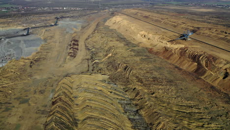 coal mining from above in sunny day in hungary