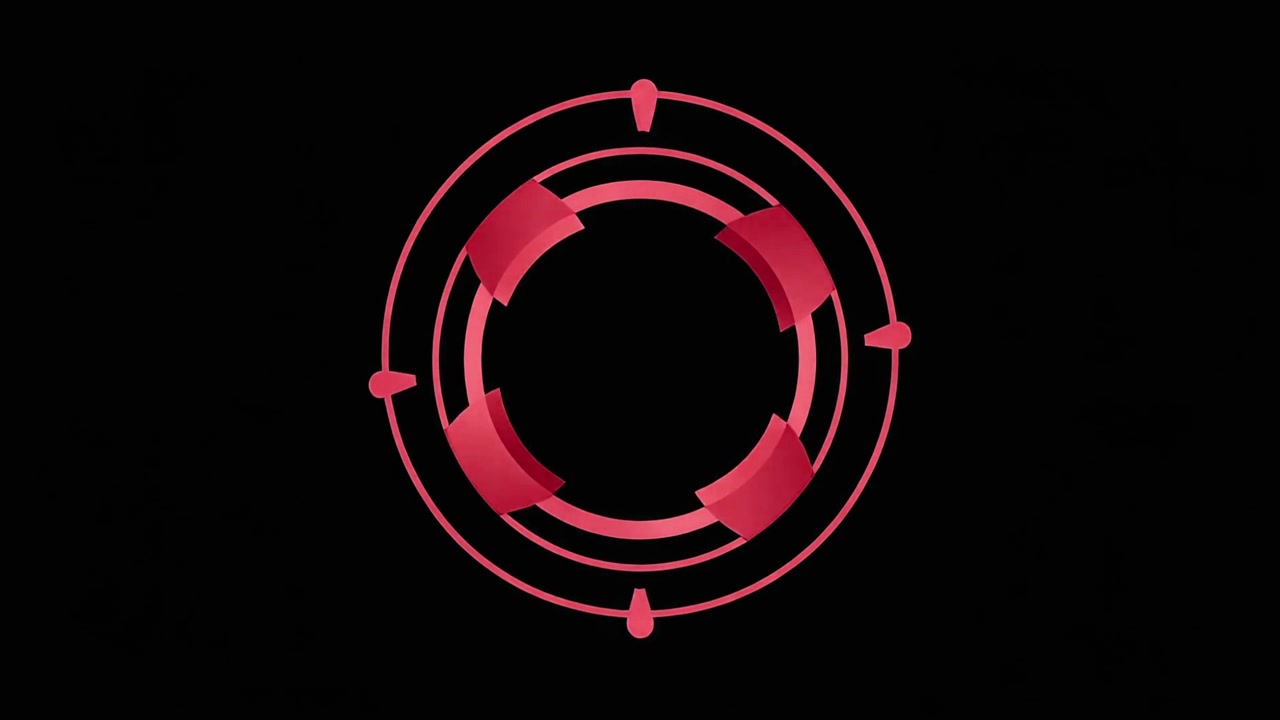 Abstract Red Circular HUD Interface Animation