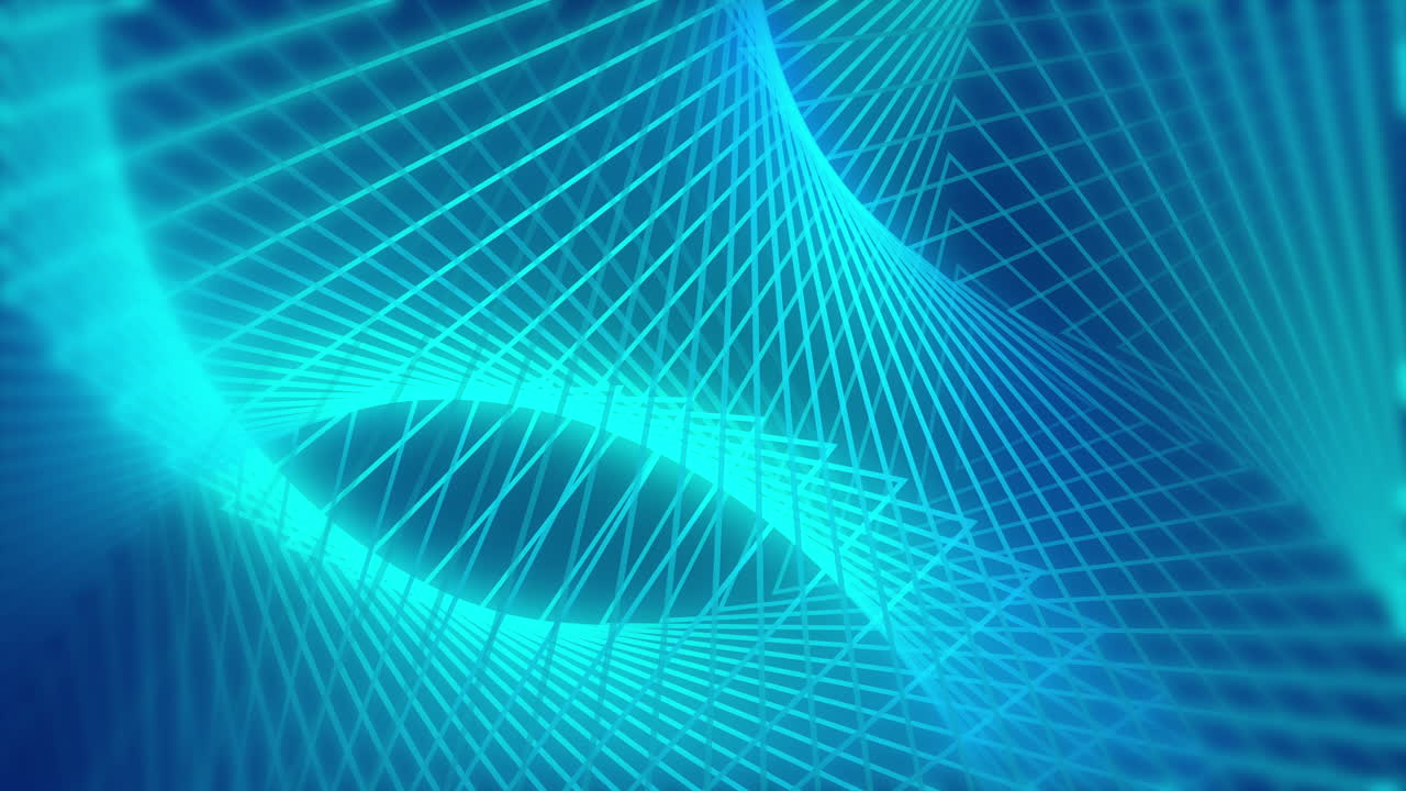 A looped grid of intertwined blue lines. Plexus structural data connection.