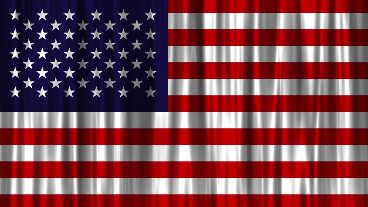 Full Screen USA Flag is Waving Slowly stock video