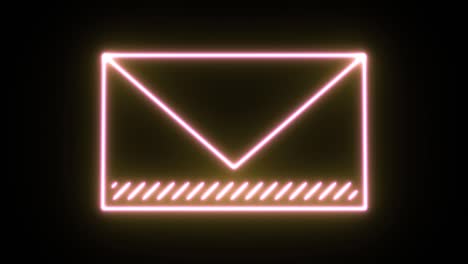 neon light icon animation. 4k uhd black background.