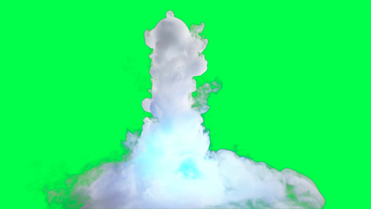 explosión de humo abstracta en la pantalla verde