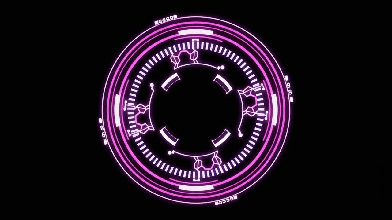 Animated Futuristic Pink HUD Circle Interface