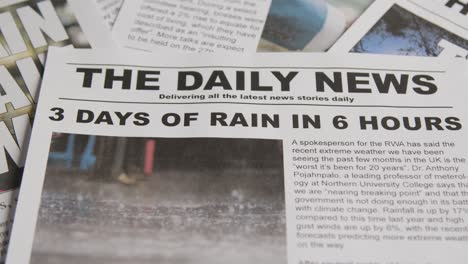 newspaper headline discussing extreme weather conditions and global warming crisis 4