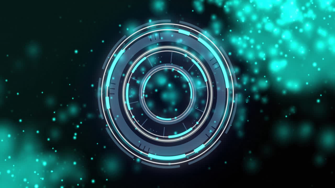 animación de escaneo de alcance y luces brillantes sobre fondo negro