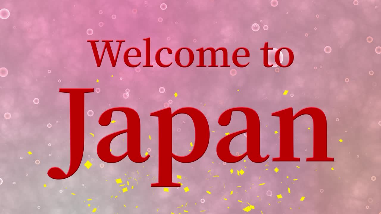 일본에 오신 것을 환영합니다 문자 애니메이션 모션 그래픽