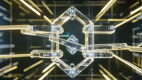 futuristic geometric abstract tech structure