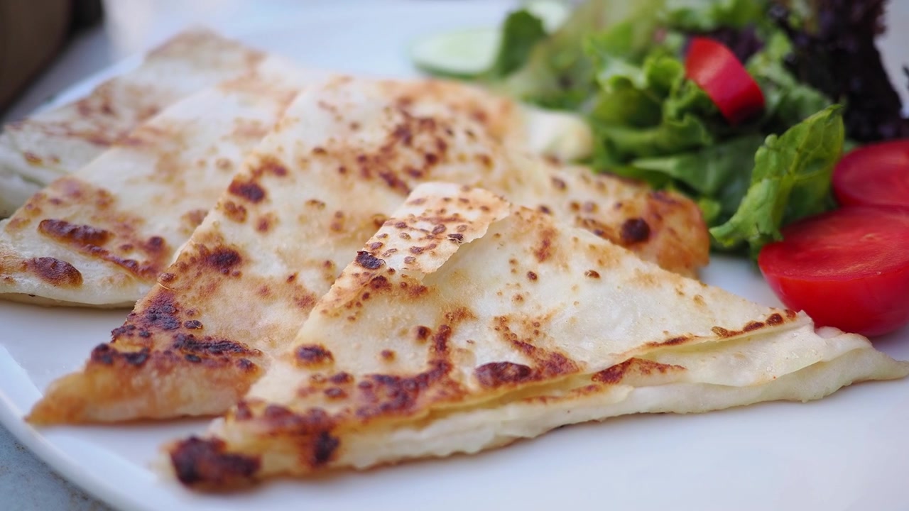 Freshly Prepared Quesadilla Served with Side Salad