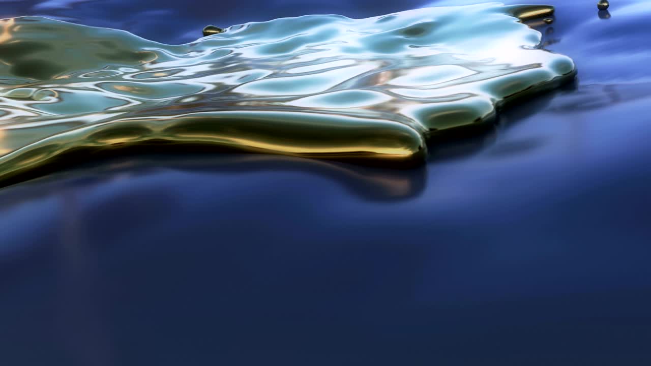 Liquid gold rolling onto shore.