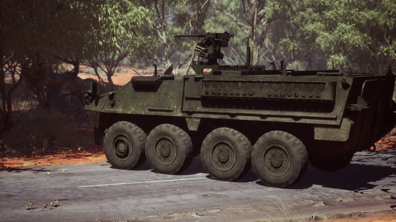 бронированный боевой танк на дороге