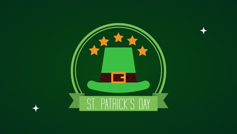 st patricks day animated card with elf hat and stars