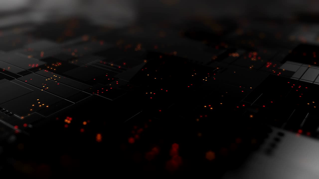 추상적인 하이테크 디지털 기술 배경은 입자와 금속판으로 만들어집니다.