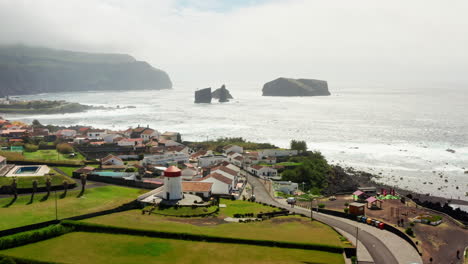 Vista-Pintoresca-De-La-Costa-En-Sao-Miguel,-Azores---Portugal