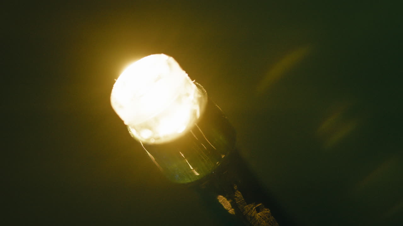 Flashing led lights on the Christmas tree in the evening