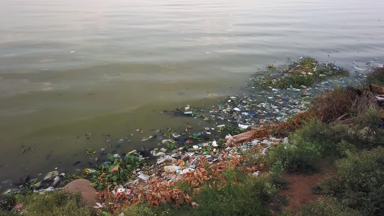 Polluted Water With Household Debris