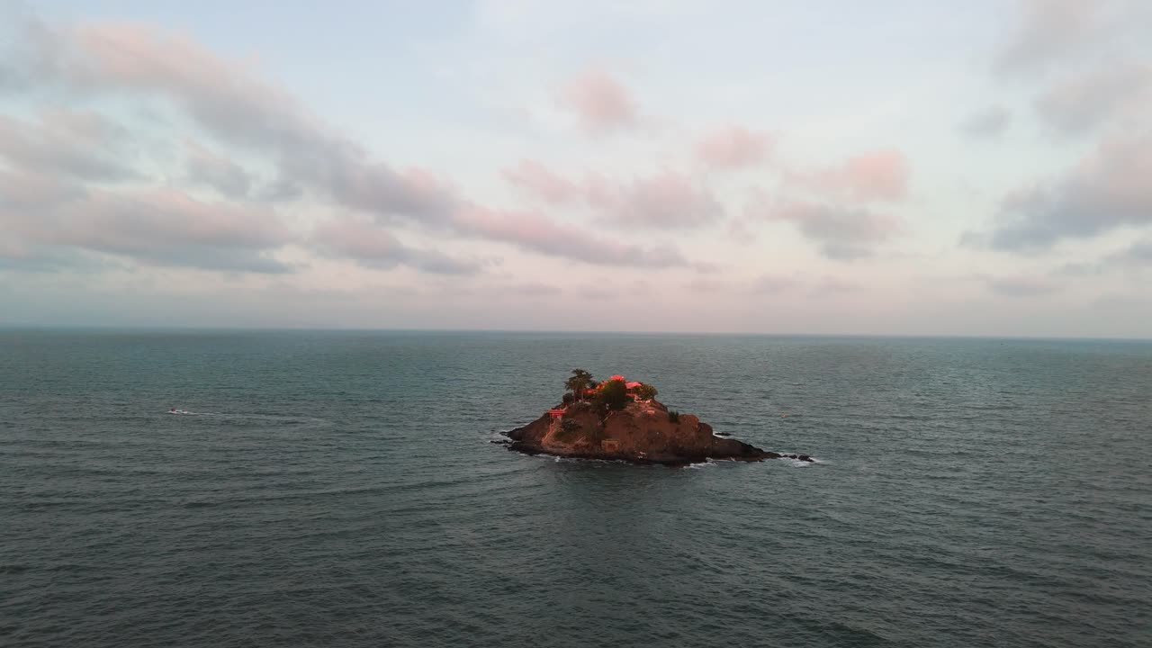 Aerial View of the Island near Vung Tau in the Evening.