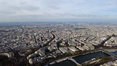 densely structures of urban landscape view from the eiffel tower in paris, france