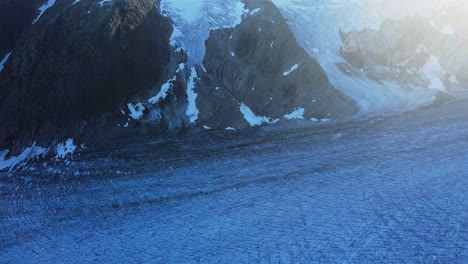 Drone-footage-of-Tunbergdalsbreen-glacier-in-Jostedalsbreen-National-Park,-Norway