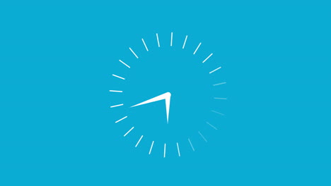 animación del reloj moviéndose sobre fondo azul