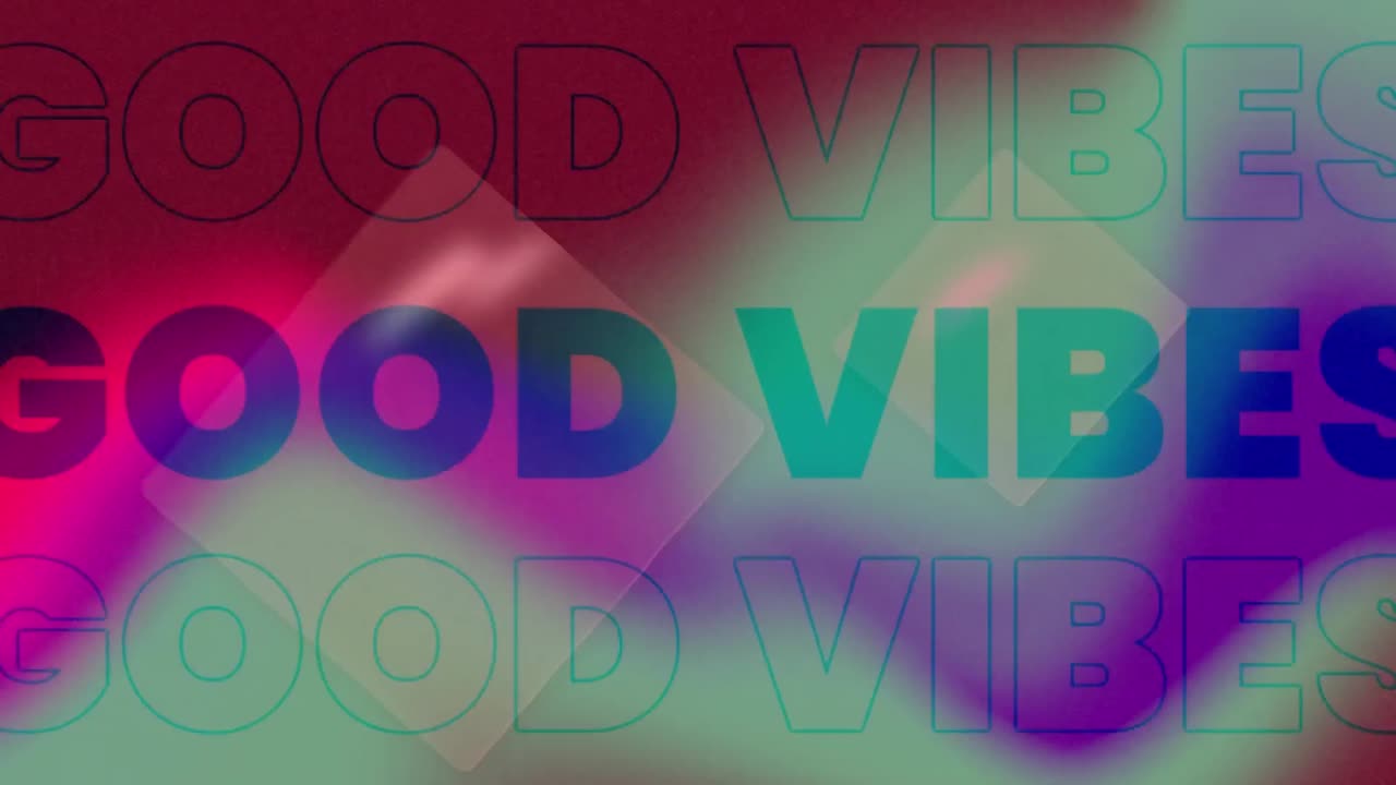 animación de vibraciones de texto en un fondo colorido