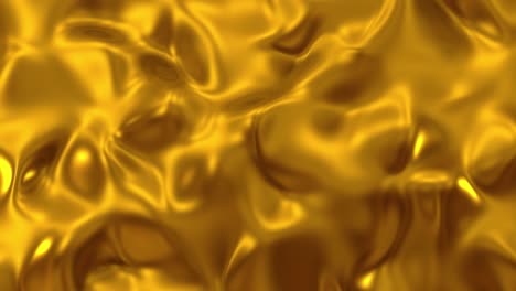 golden wave liquid background. glamour satin lava texture 3d rendering loop 4k