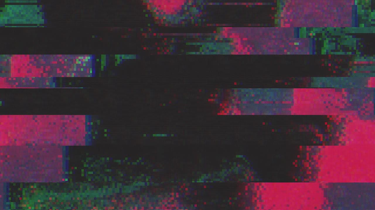 diseño único abstracto animación digital ruido de píxeles error de fallo daño de video
