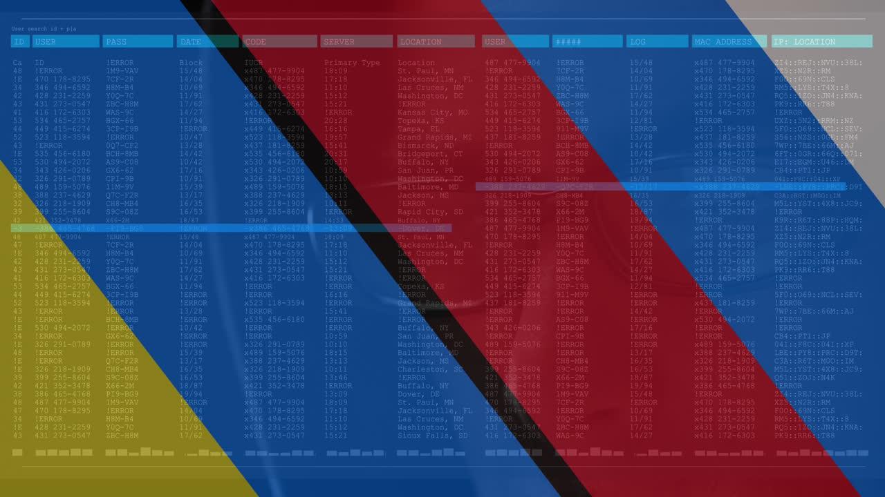 animación hacker masculino caucásico y procesamiento de datos sobre la bandera de rusia y ucrania
