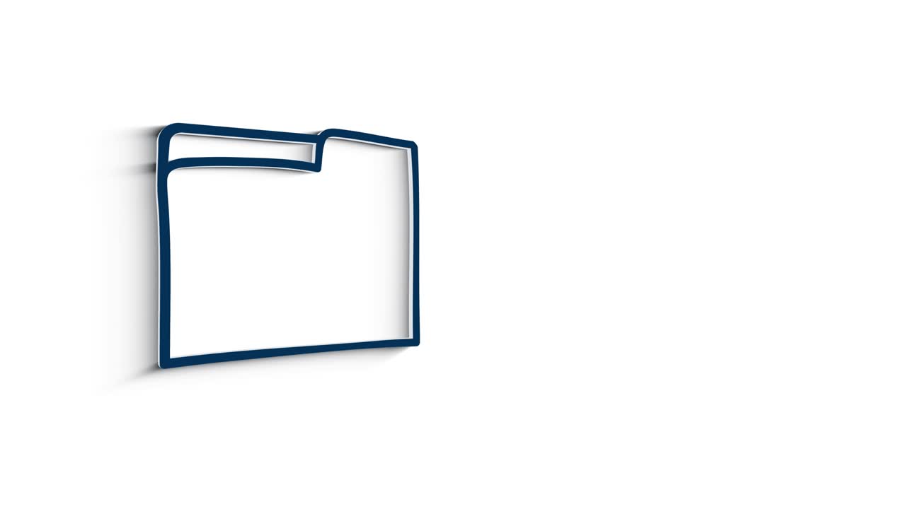 documento de icono de línea 3d para animación de texto en fondo blanco.