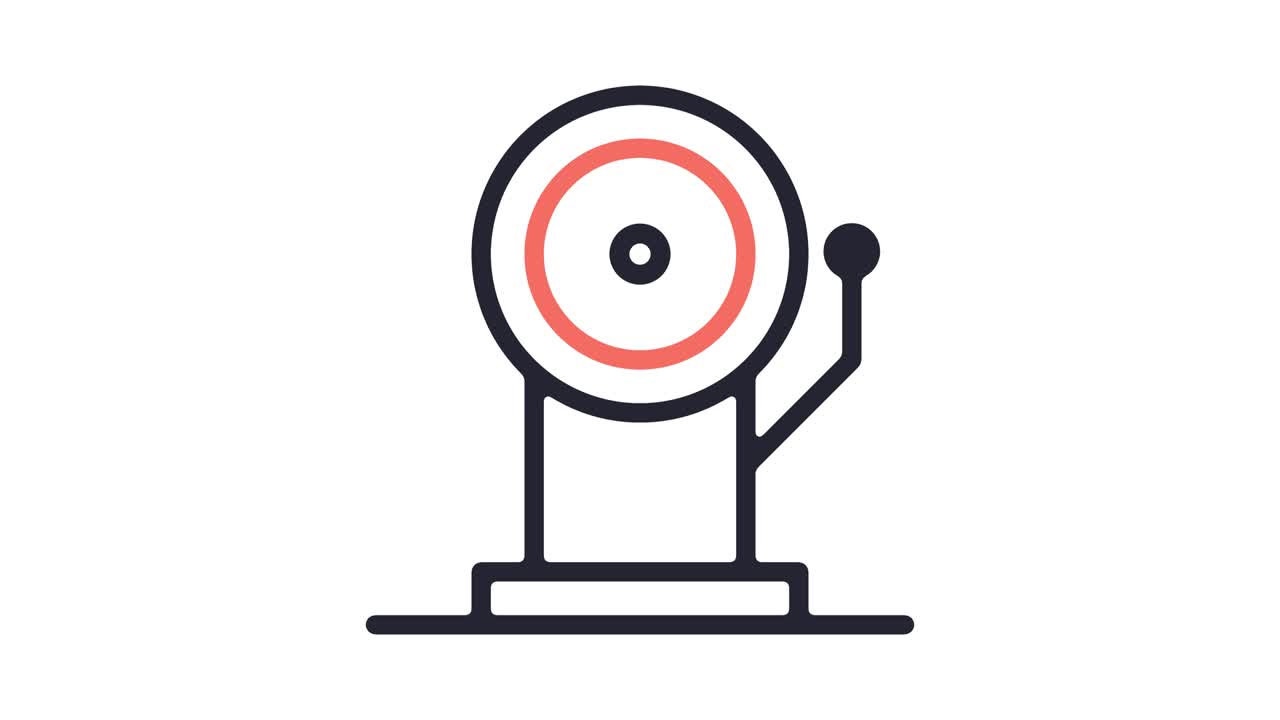 Smart Alarm System Line Icon Animation with Alpha