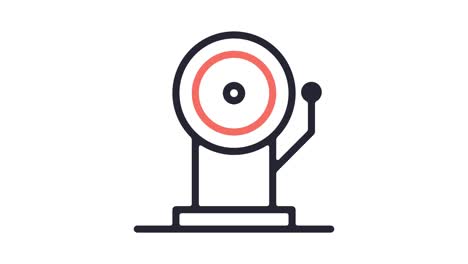 animación del icono de la línea del sistema de alarma inteligente con alfa